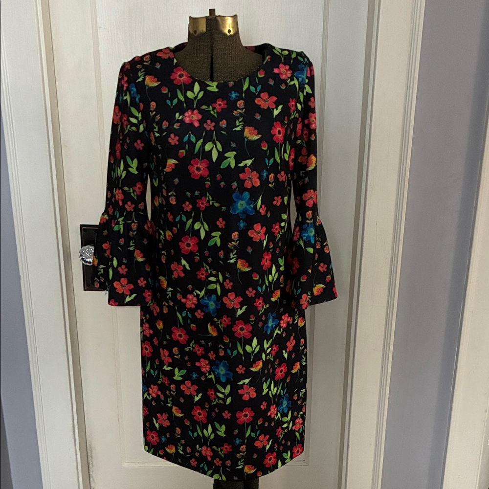 Calvin Klein Black Dress with Floral Print